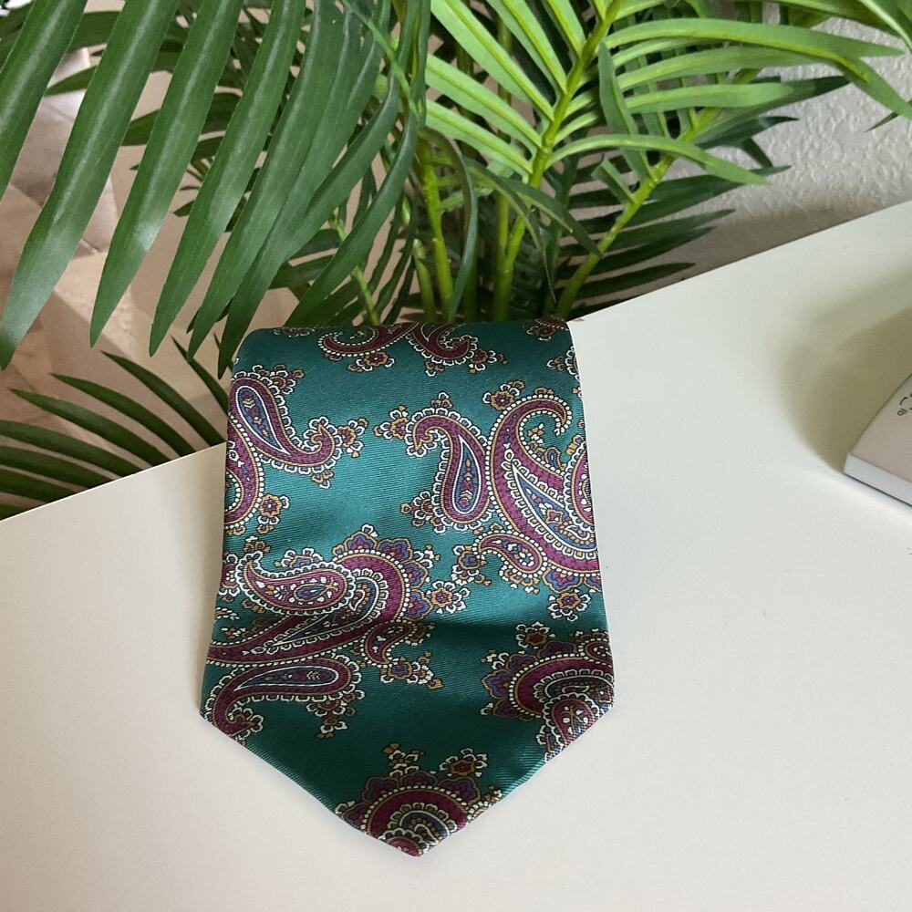 Arrow Italian Silk Teal Paisley Necktie